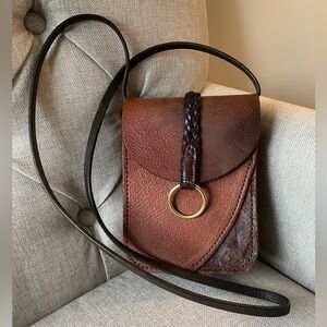 “Pamma” Leather Saddle Crossbody Bag